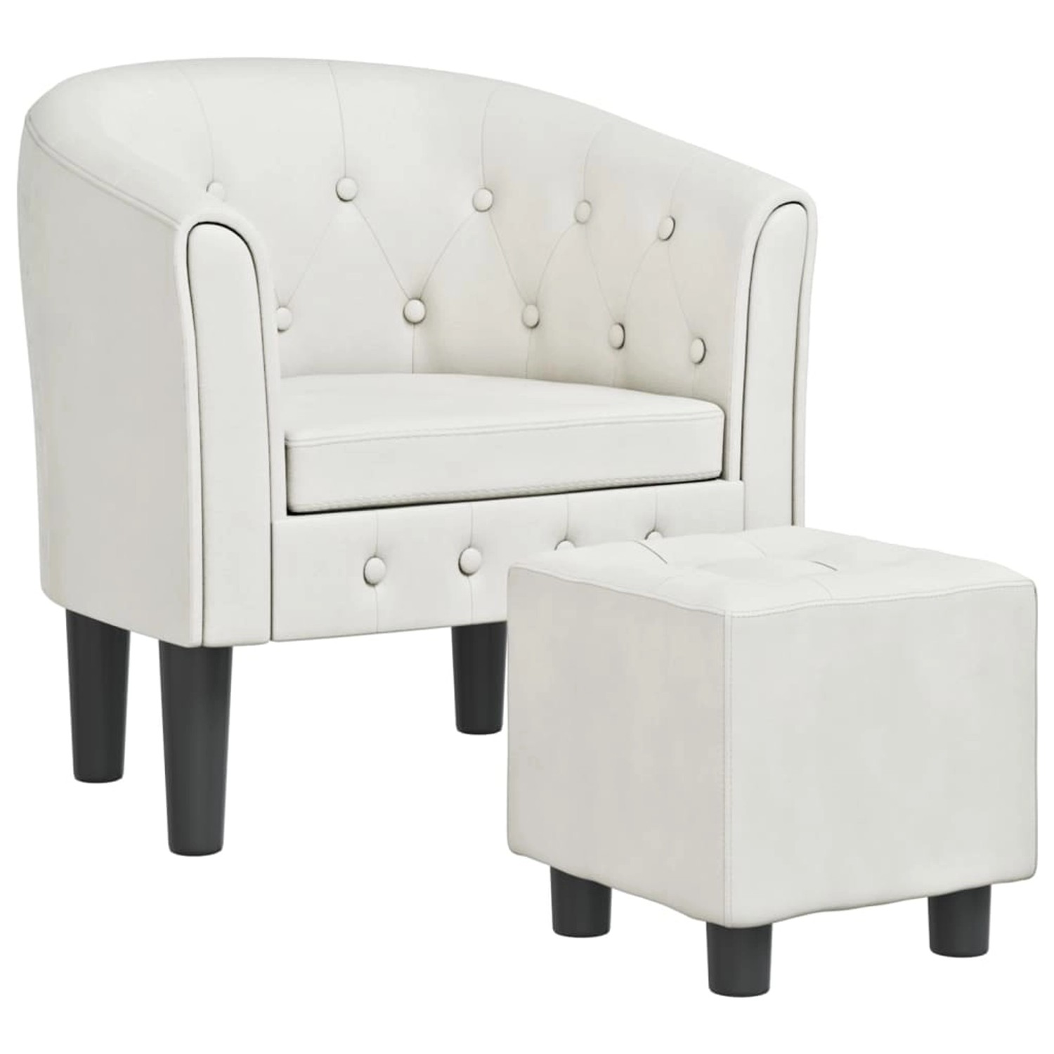 vidaXL Clubsessel mit Fußhocker Weiß Kunstleder Modell 2 vidaXL Clubsessel mit Fußhocker Weiß Kunstleder Modell 2 von VIDAXL
