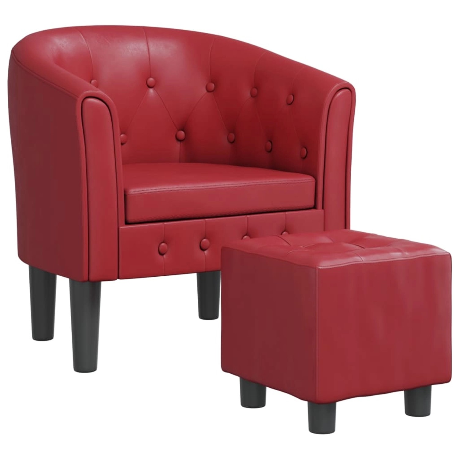 vidaXL Clubsessel mit Fußhocker Weißrot Kunstleder Modell 1 vidaXL Clubsessel mit Fußhocker Weißrot Kunstleder Modell 1 von VIDAXL
