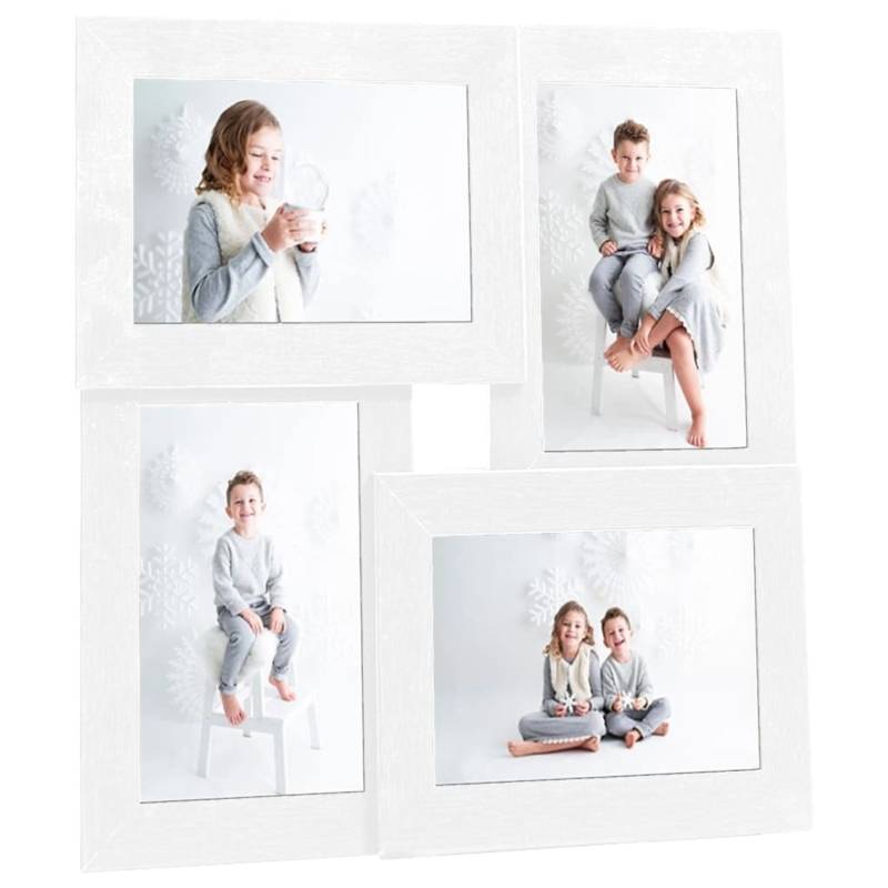vidaXL Collage Bilderrahmen für 4x13x18 cm Fotos Weiß MDF von VIDAXL