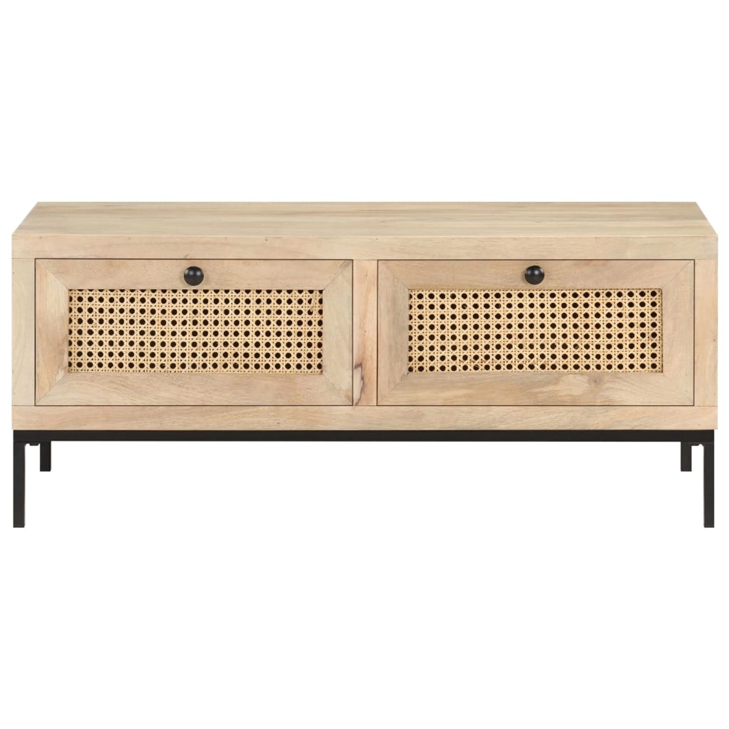 vidaXL Couchtisch 90x50x37 cm Mango Massivholz und Rohrgeflecht vidaXL Couchtisch 90x50x37 cm Mango Massivholz und Rohrgeflecht von VIDAXL
