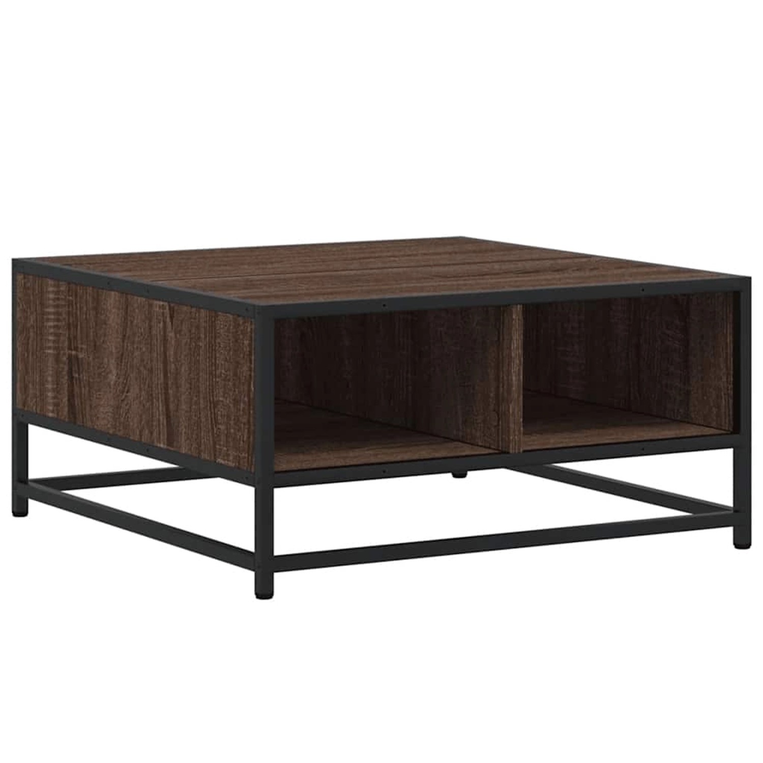 vidaXL Couchtisch Braun Eiche 60,5x60,5x30 cm Holzwerkstoff und Metall 848768 von VIDAXL