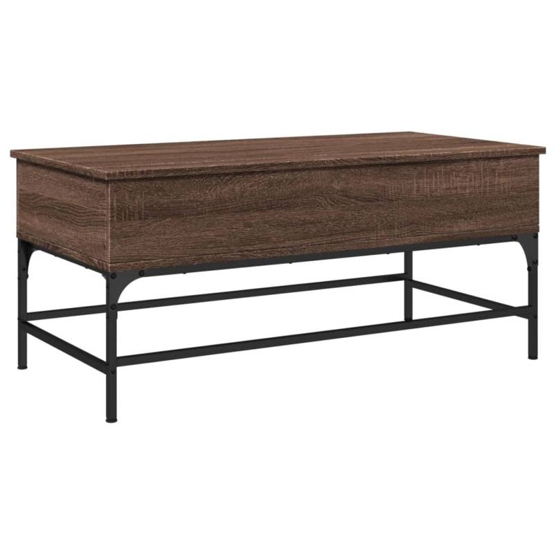 vidaXL Couchtisch Braun Eichen-Optik 100x50x45 cm Holzwerkstoff Metall 845400 von VIDAXL