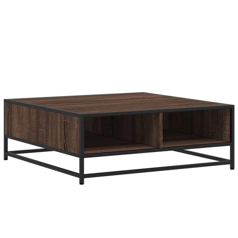 vidaXL Couchtisch Braun Eichen-Optik 80x80x30 cm Holzwerkstoff Metall 848773 von VIDAXL
