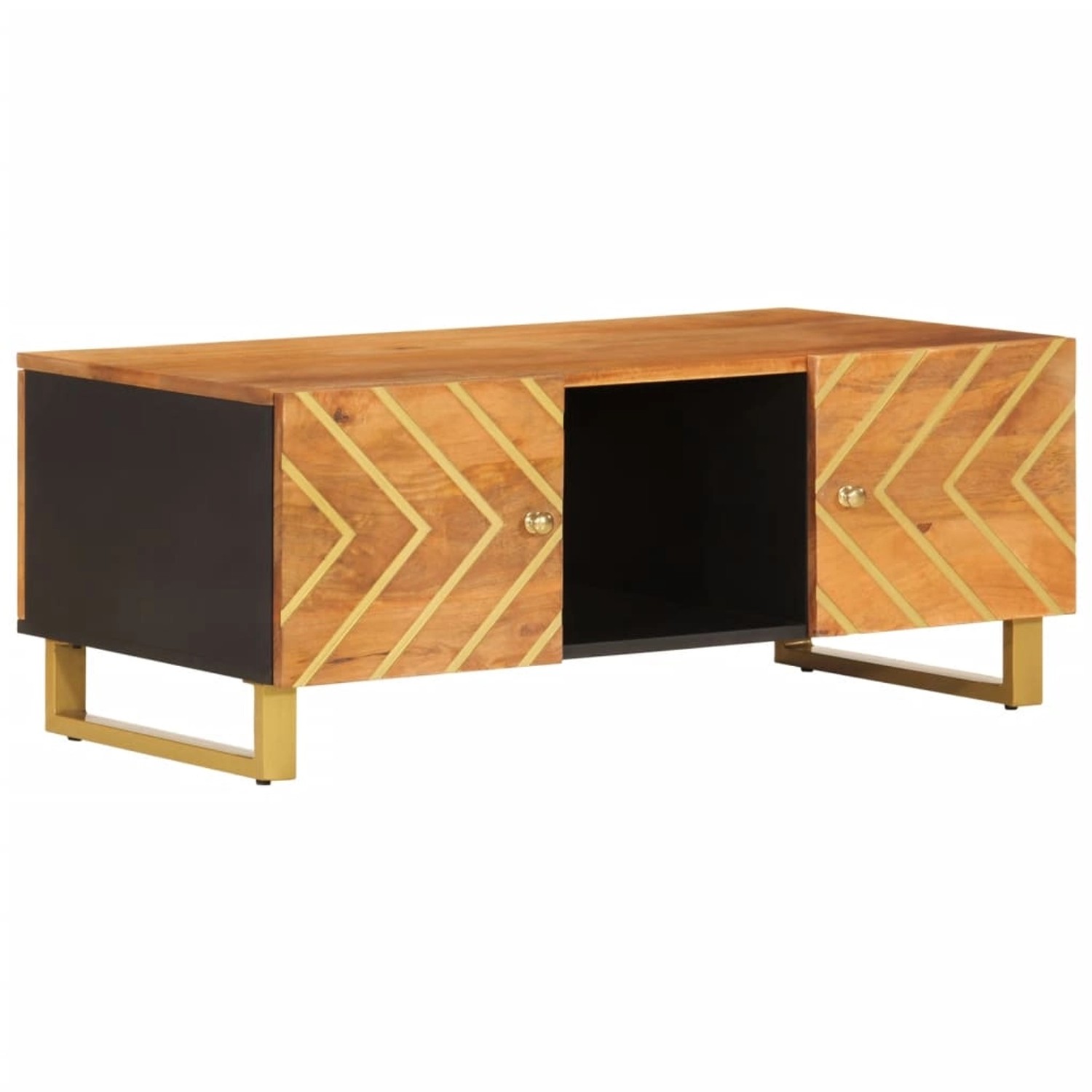 vidaXL Couchtisch Braun und Schwarz 100x54x40 cm Massivholz Mango vidaXL Couchtisch Braun und Schwarz 100x54x40 cm Massivholz Mango von VIDAXL