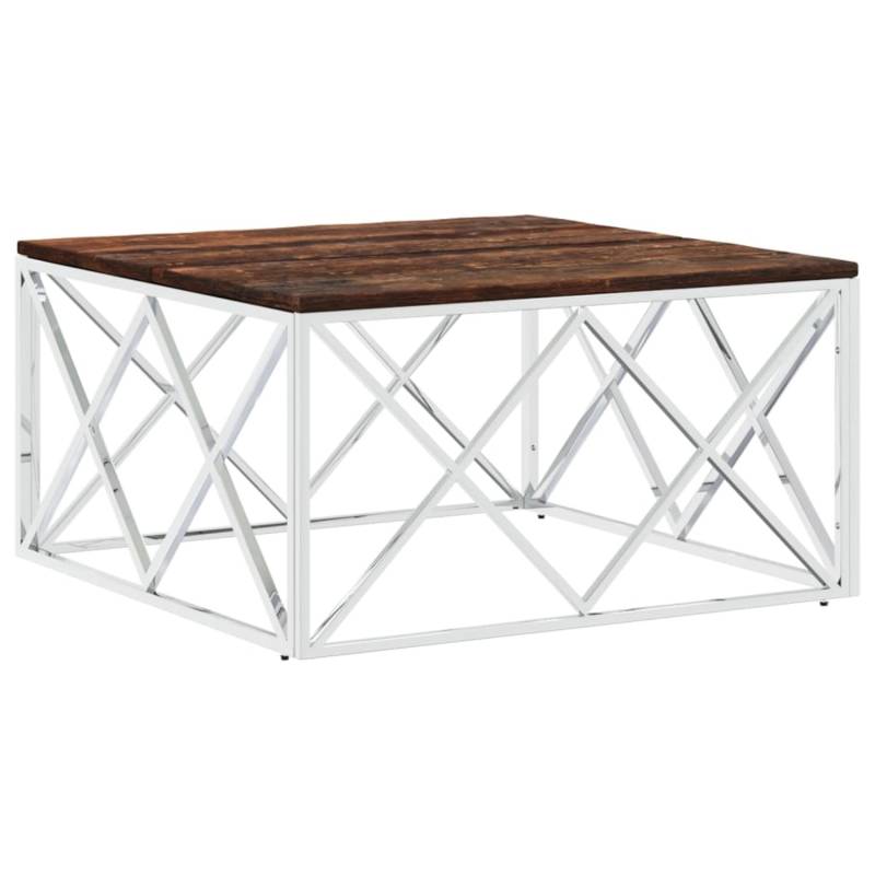 vidaXL Couchtisch Edelstahl und Altholz Massiv Modell 2 von VIDAXL