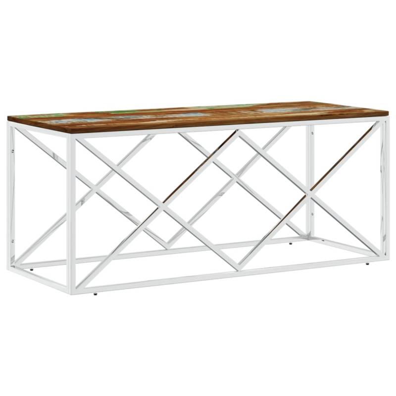 vidaXL Couchtisch Edelstahl und Altholz Massiv Modell 3 von VIDAXL