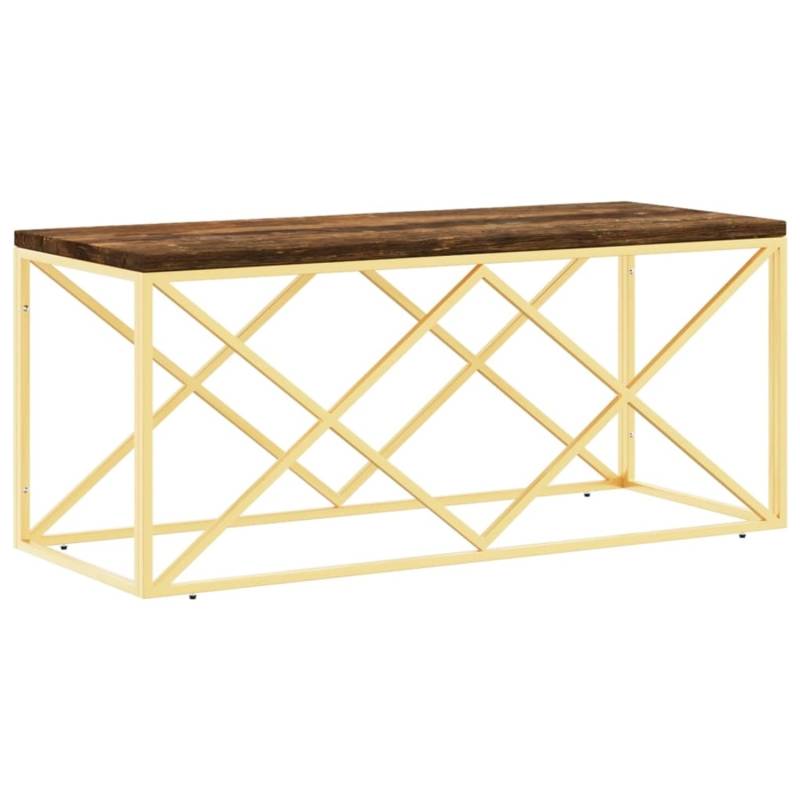 vidaXL Couchtisch Edelstahl und Altholz Massiv Modell 4 von VIDAXL