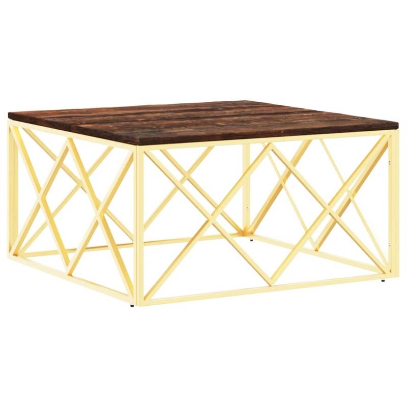 vidaXL Couchtisch Golden Edelstahl und Altholz Massiv Modell 1 von VIDAXL