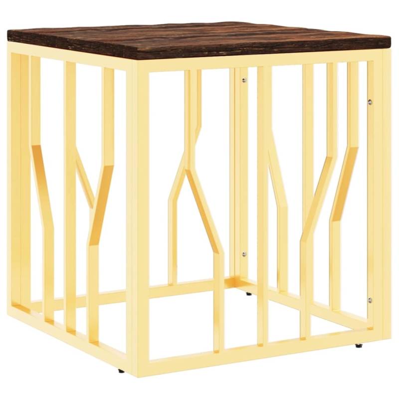 vidaXL Couchtisch Golden Edelstahl und Altholz Massiv Modell 4 von VIDAXL