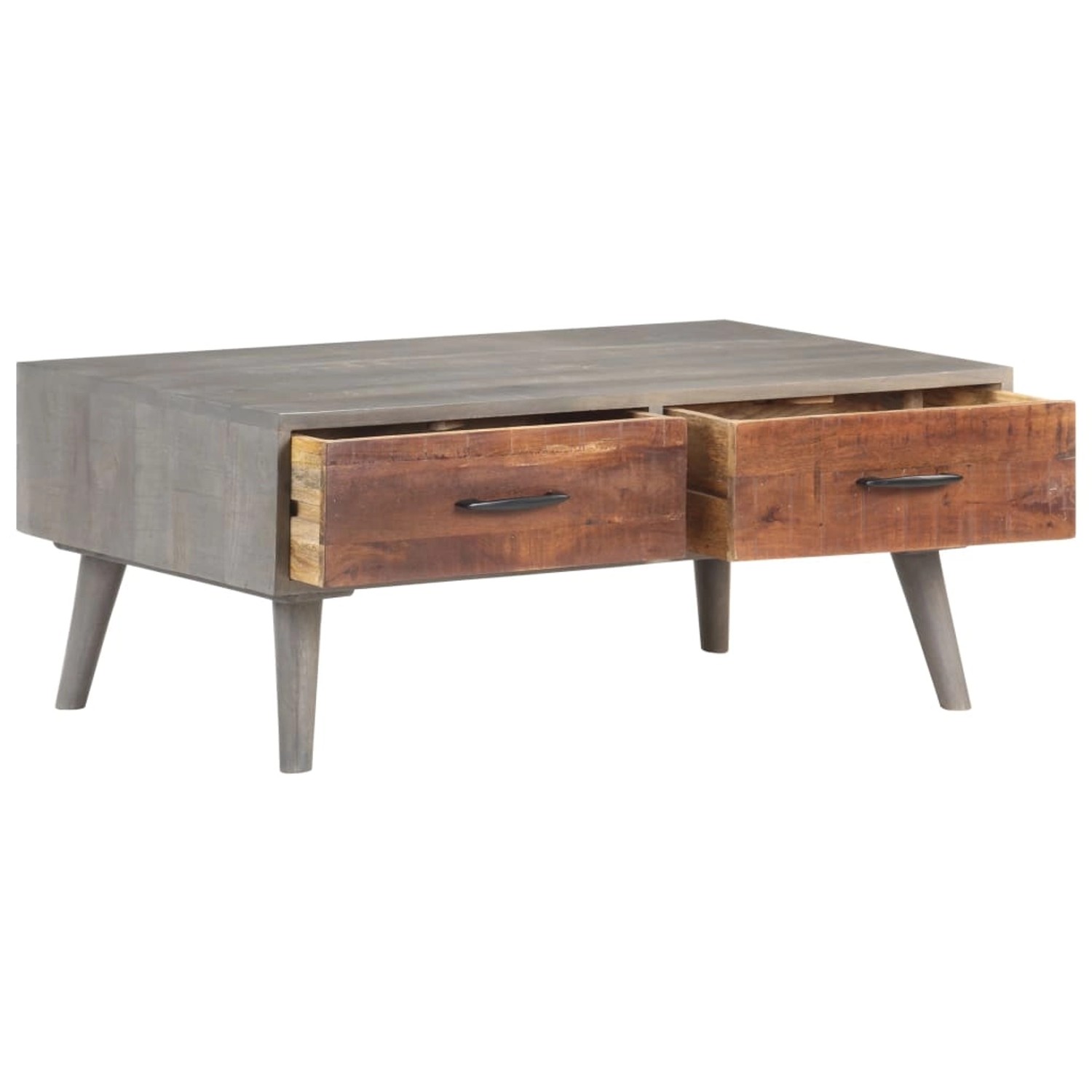 vidaXL Couchtisch Grau 100x60x40 cm Raues Mango-Massivholz vidaXL Couchtisch Grau 100x60x40 cm Raues Mango-Massivholz von VIDAXL