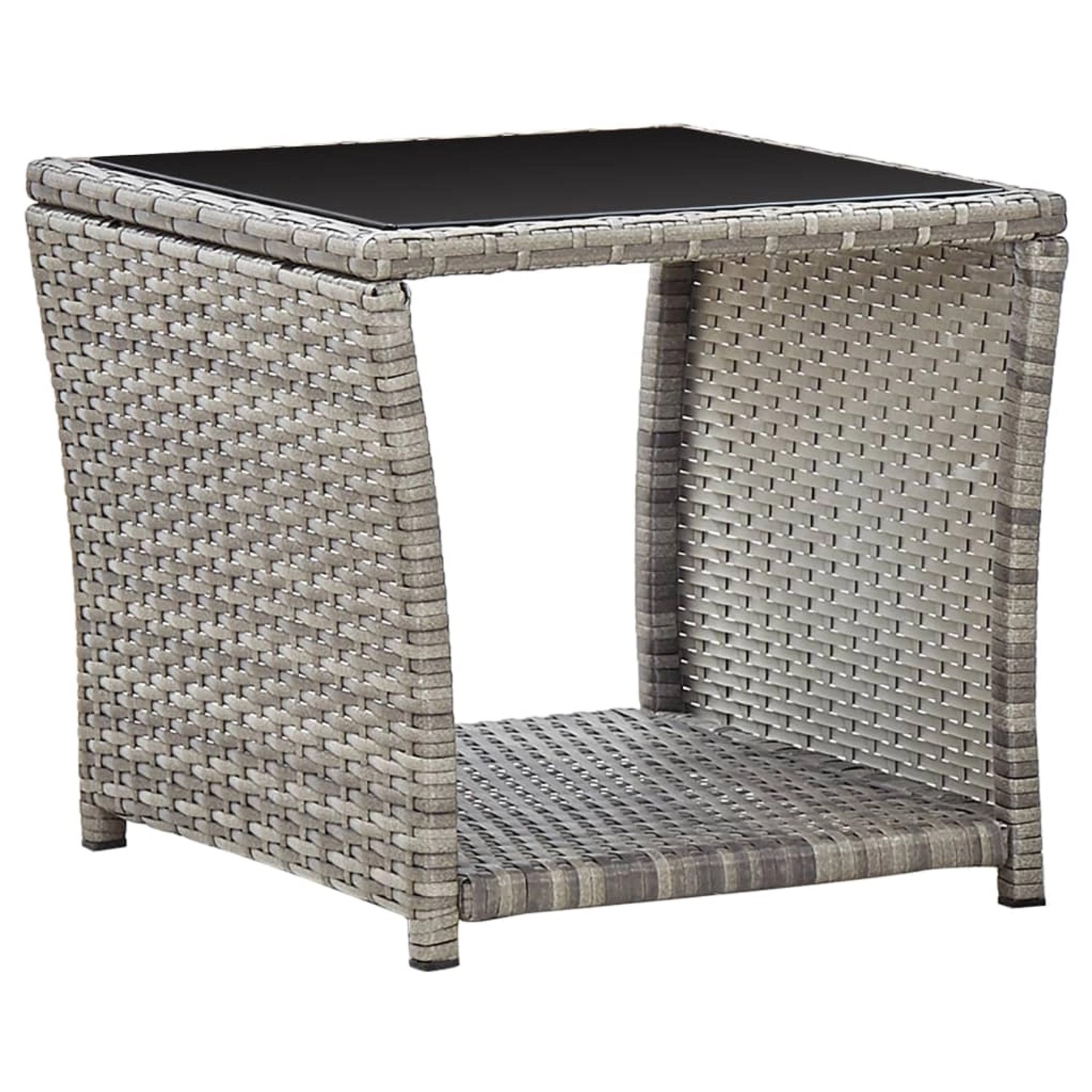 vidaXL Couchtisch Grau 45x45x40 cm Poly Rattan und Glas 46068 vidaXL Couchtisch Grau 45x45x40 cm Poly Rattan und Glas 46068 von VIDAXL
