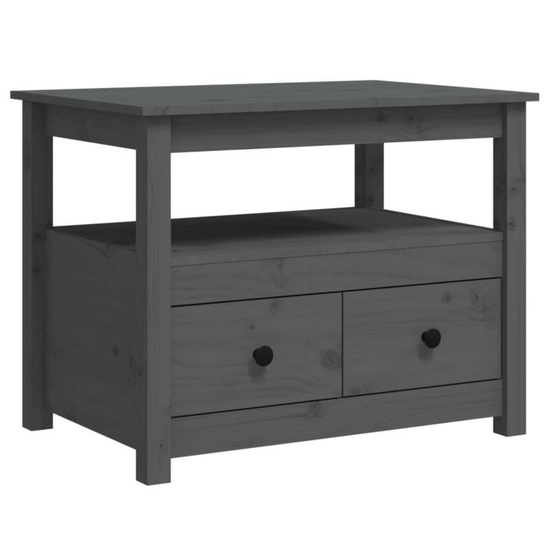 vidaXL Couchtisch Grau 71x49x55 cm Massivholz Kiefer von VIDAXL