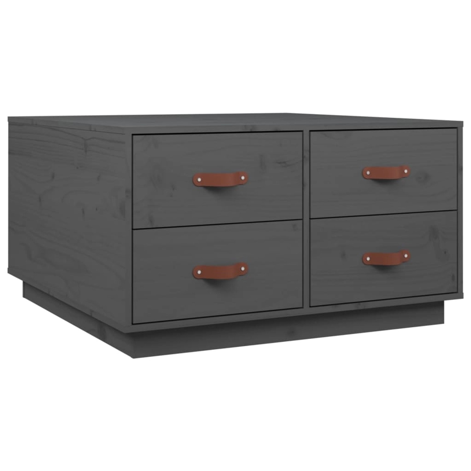vidaXL Couchtisch Grau 80x80x45 cm Massivholz Kiefer von VIDAXL