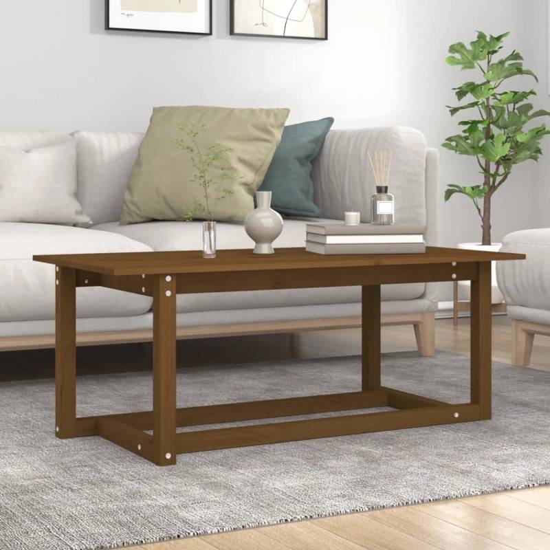 vidaXL Couchtisch Honigbraun 110x55x45 cm Massivholz Kiefer Modell 4 von VIDAXL