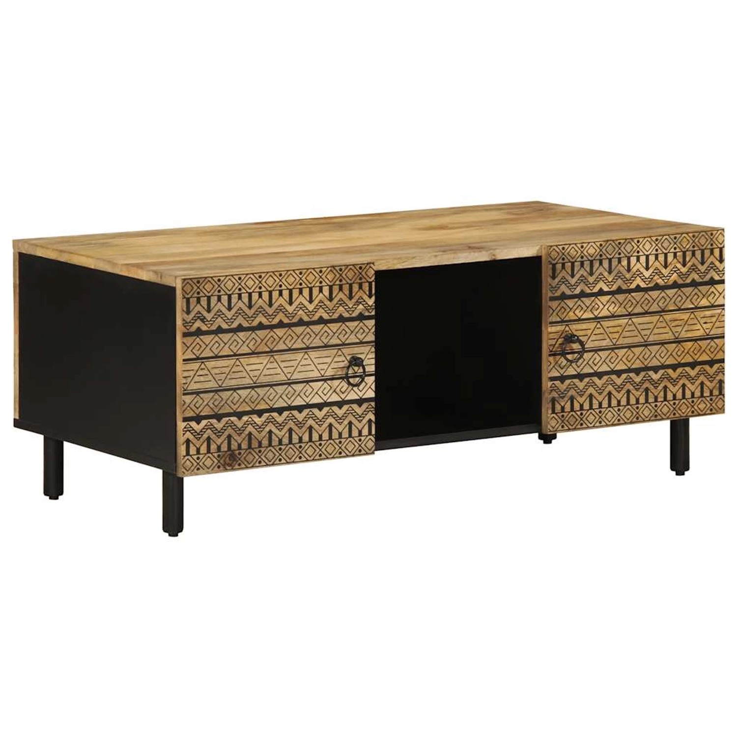 vidaXL Couchtisch Schwarz 100x54x40 cm Raues Mangoholz 4018640 vidaXL Couchtisch Schwarz 100x54x40 cm Raues Mangoholz 4018640 von VIDAXL