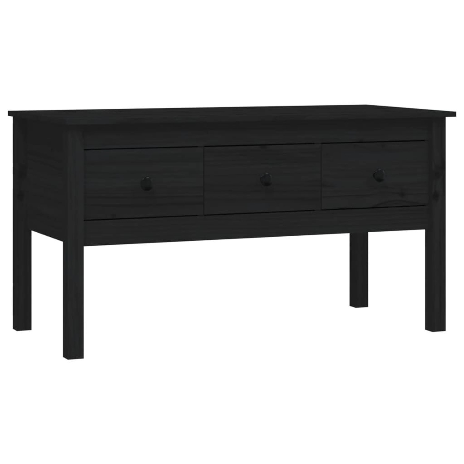 vidaXL Couchtisch Schwarz 102x49x55 cm Massivholz Kiefer Modell 1 von VIDAXL