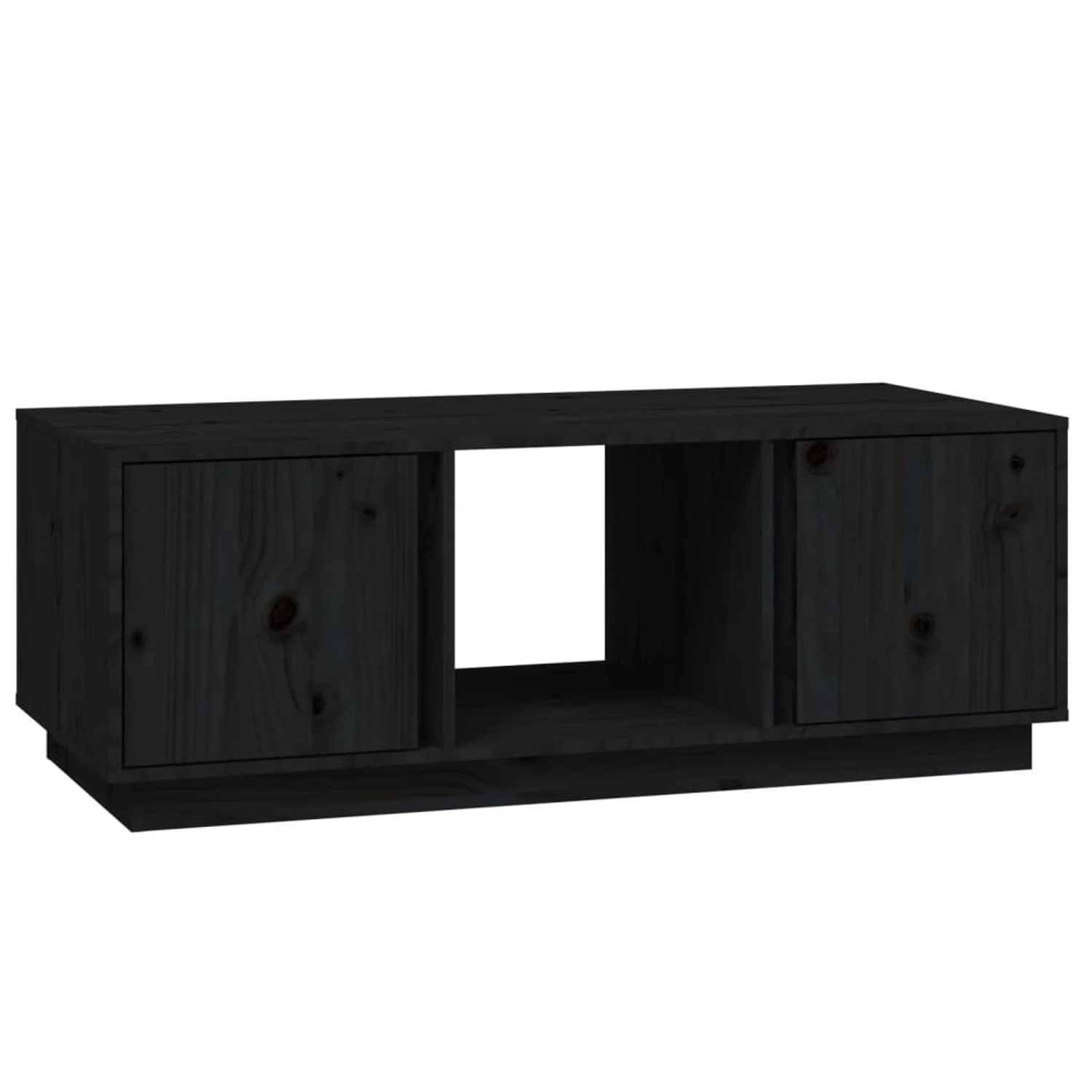 vidaXL Couchtisch Schwarz 110x50x40 cm Massivholz Kiefer Modell 2 von VIDAXL