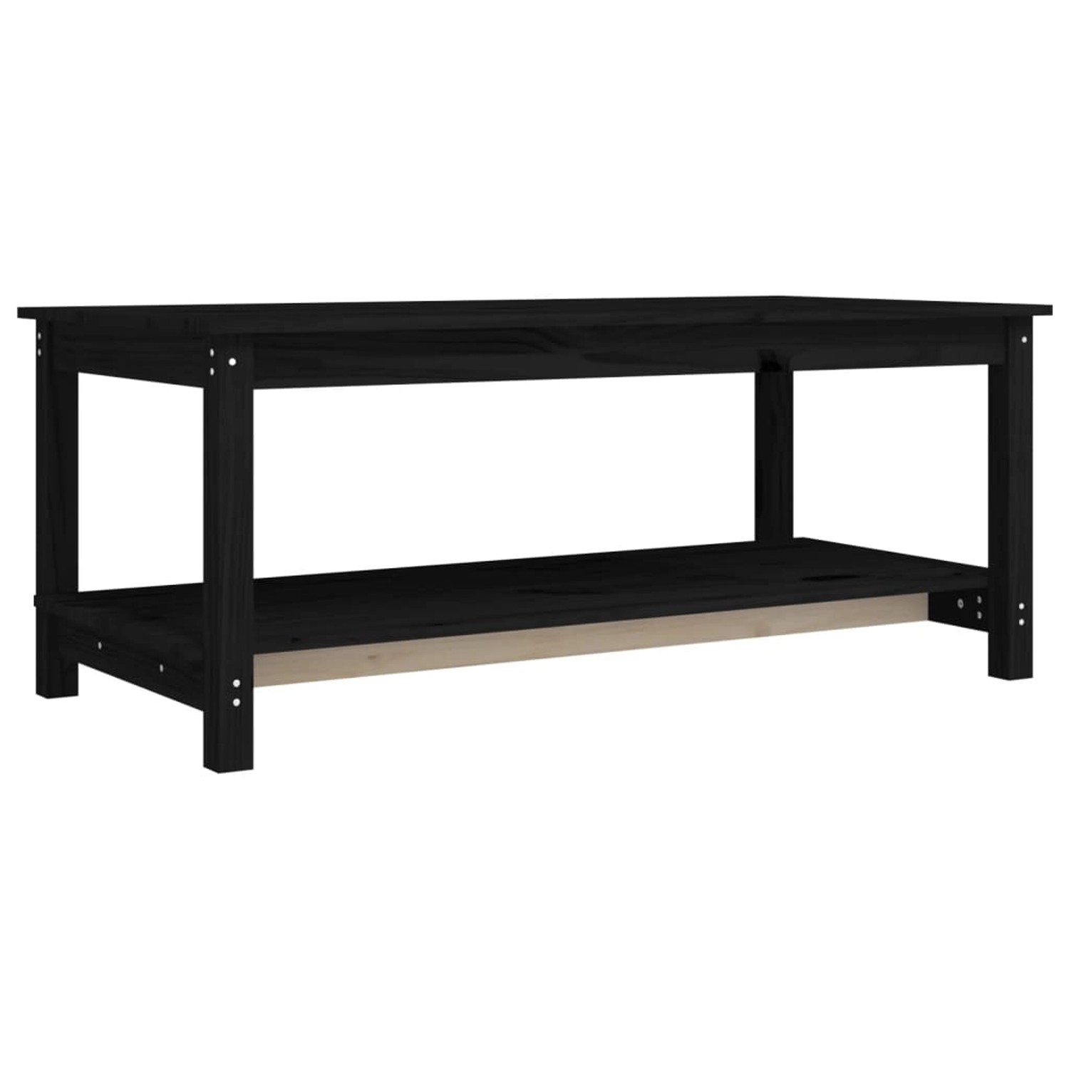 vidaXL Couchtisch Schwarz 110x55x45 cm Massivholz Kiefer Modell 1 von VIDAXL
