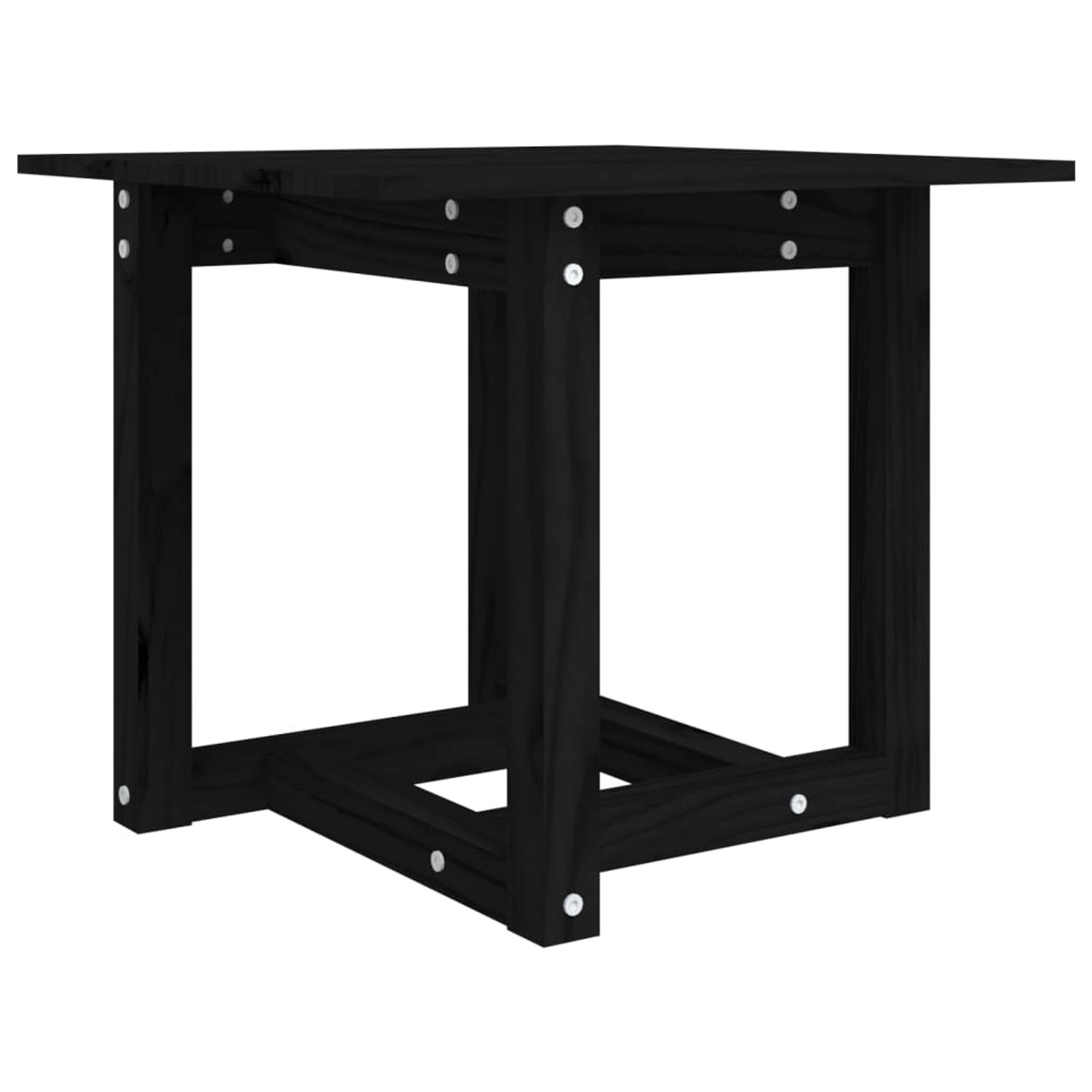 vidaXL Couchtisch Schwarz 50x50x45 cm Massivholz Kiefer Modell 1 von VIDAXL