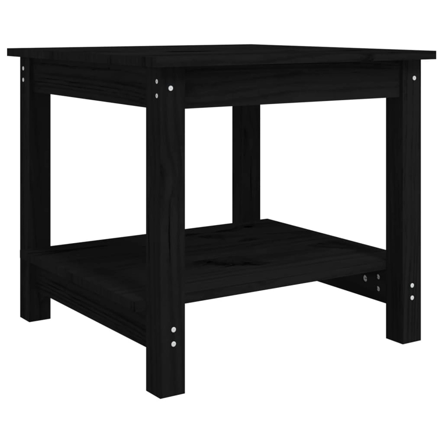 vidaXL Couchtisch Schwarz 50x50x45 cm Massivholz Kiefer von VIDAXL