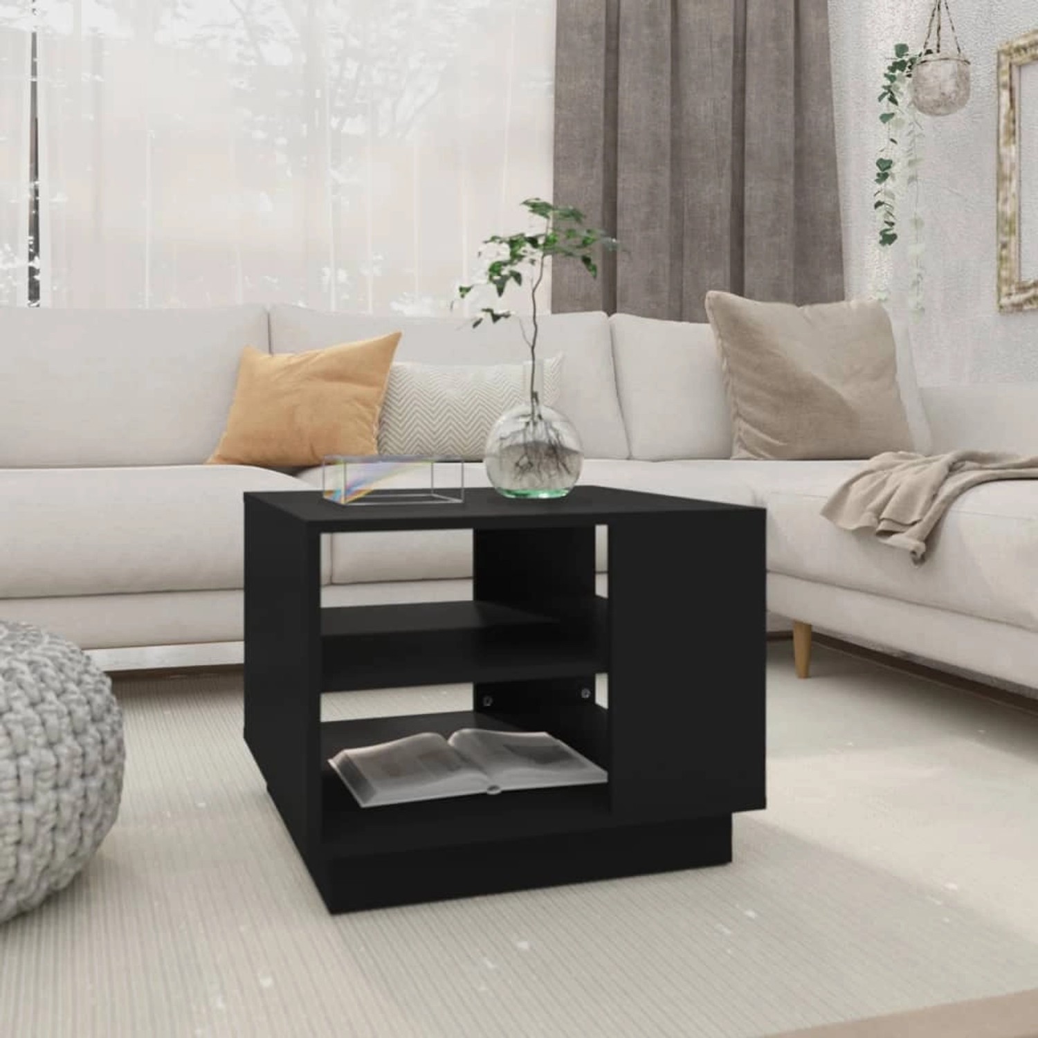 vidaXL Couchtisch Schwarz 55x55x43 cm Holzwerkstoff von VIDAXL