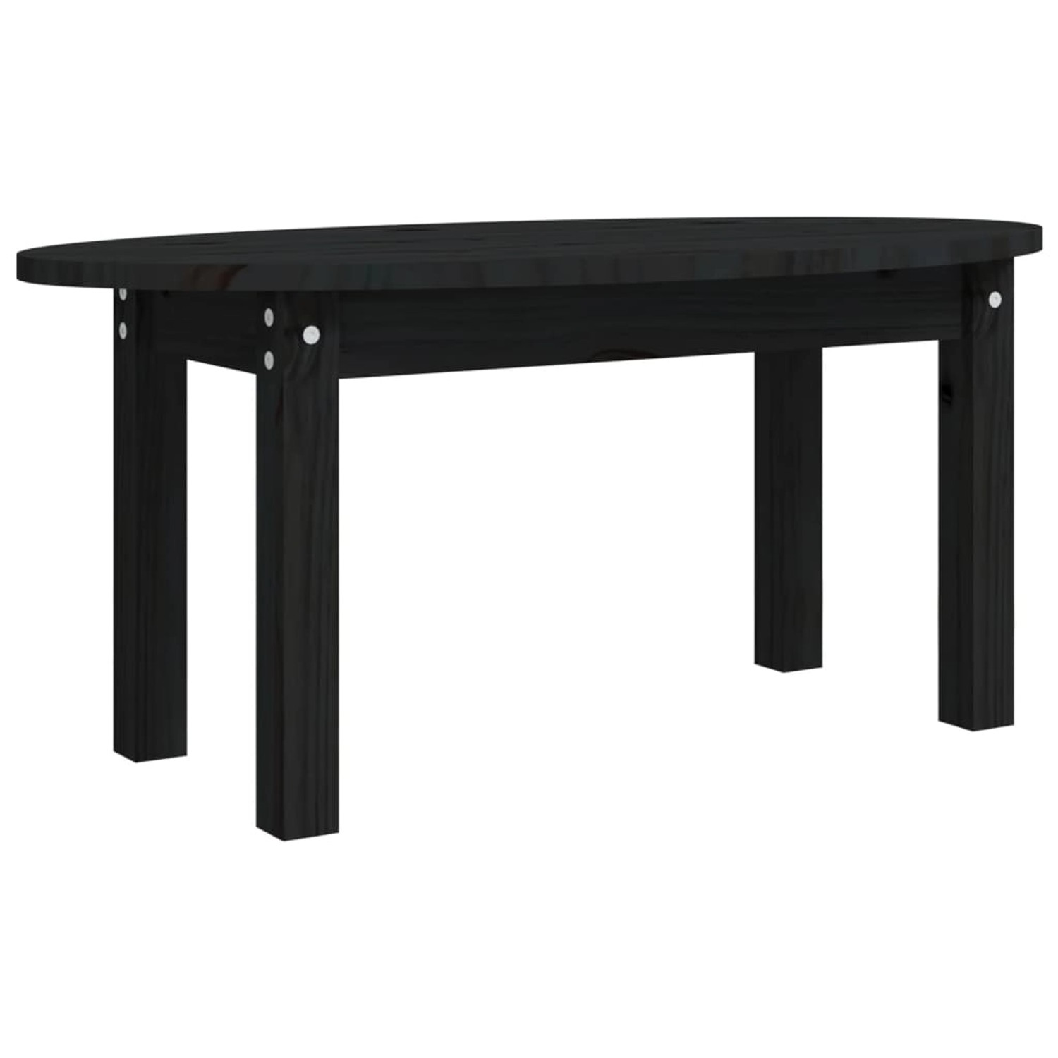 vidaXL Couchtisch Schwarz 80x40x35 cm Massivholz Kiefer von VIDAXL