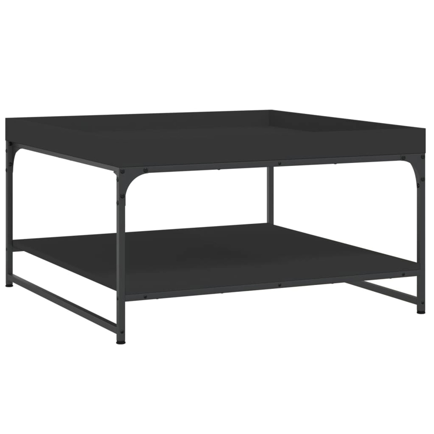 vidaXL Couchtisch Schwarz 80x80x45 cm Holzwerkstoff und Eisen von VIDAXL