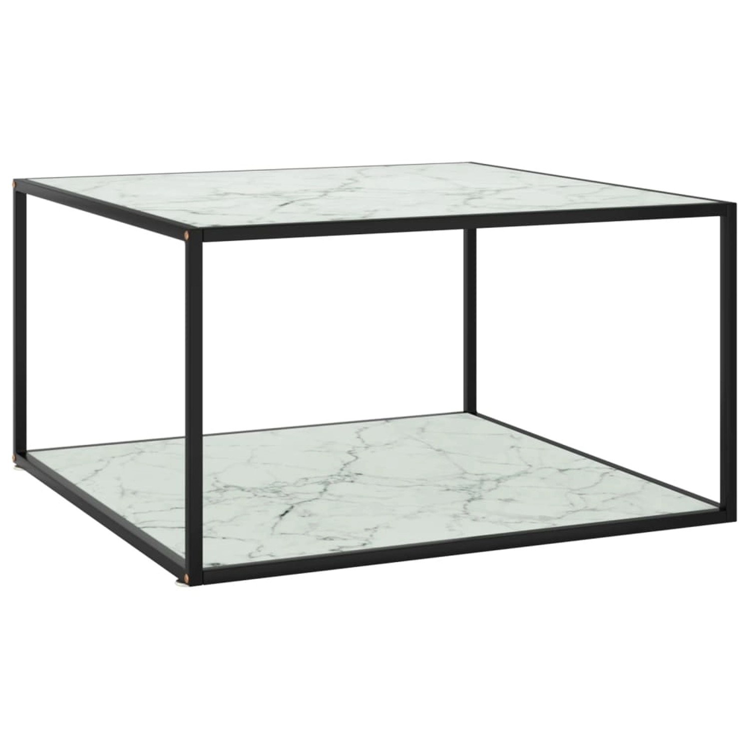 vidaXL Couchtisch Schwarz mit Weißem Glas Marmor-Optik 90x90x50 cm 322913 vidaXL Couchtisch Schwarz mit Weißem Glas Marmor-Optik 90x90x50 cm 322913 von VIDAXL