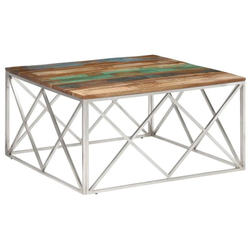 vidaXL Couchtisch Silbern Edelstahl und Altholz Massiv Modell 11 von VIDAXL