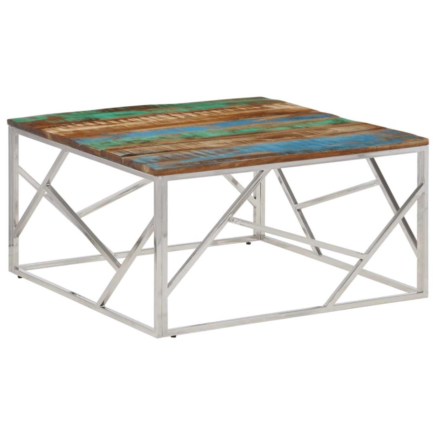 vidaXL Couchtisch Silbern Edelstahl und Altholz Massiv Modell 2 vidaXL Couchtisch Silbern Edelstahl und Altholz Massiv Modell 2 von VIDAXL