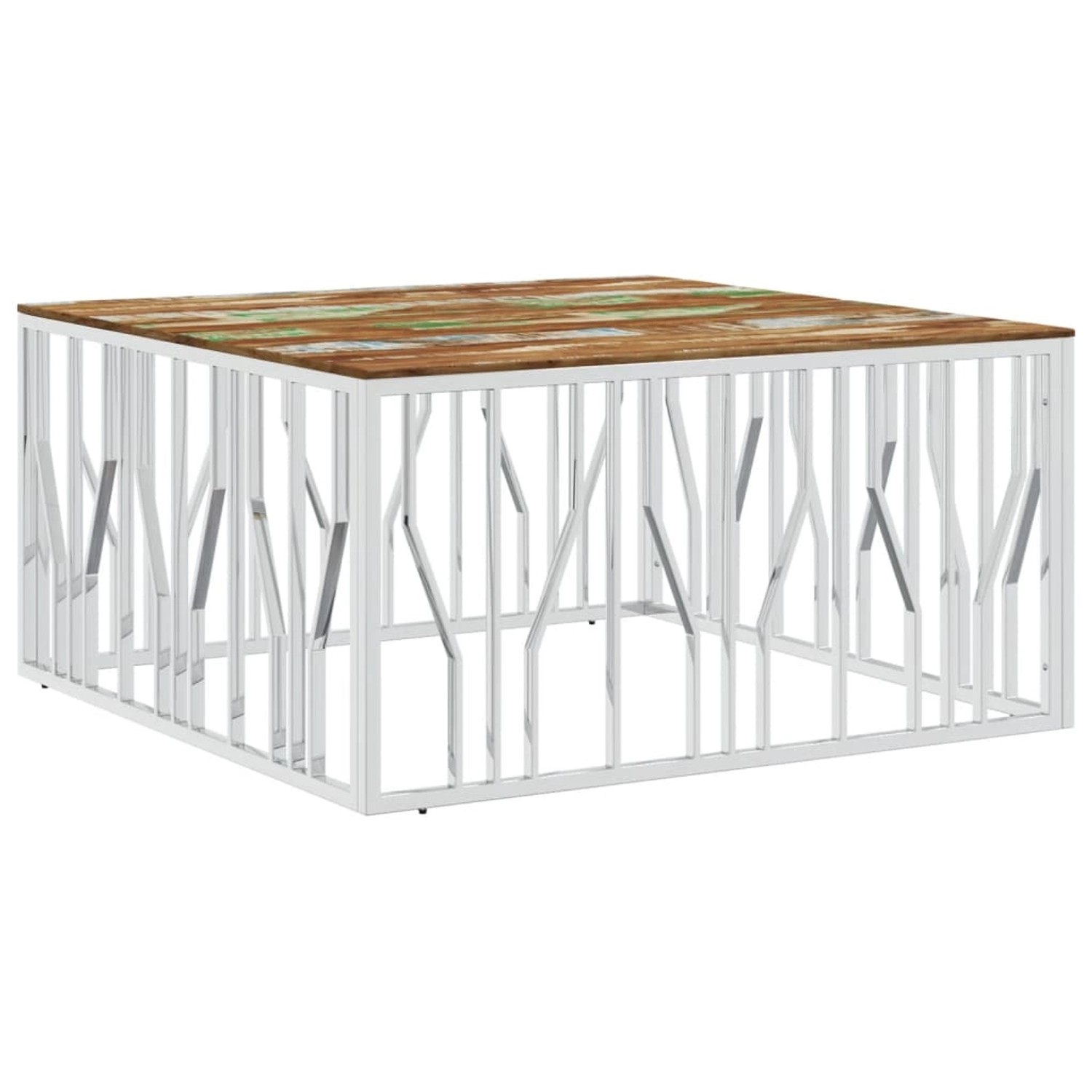 vidaXL Couchtisch Silbern Edelstahl und Altholz Massiv Modell 4 vidaXL Couchtisch Silbern Edelstahl und Altholz Massiv Modell 4 von VIDAXL