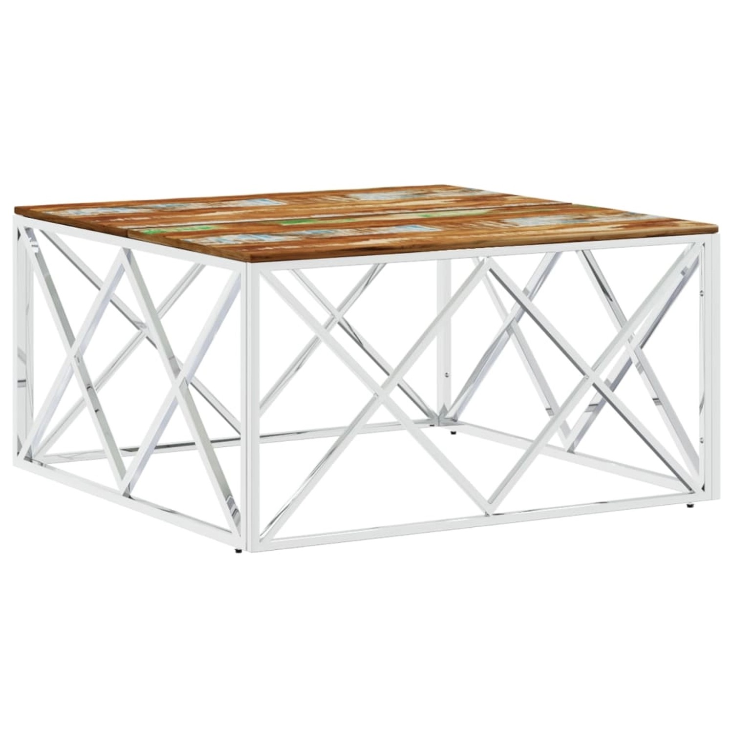 vidaXL Couchtisch Silbern Edelstahl und Altholz Massiv Modell 9 vidaXL Couchtisch Silbern Edelstahl und Altholz Massiv Modell 9 von VIDAXL