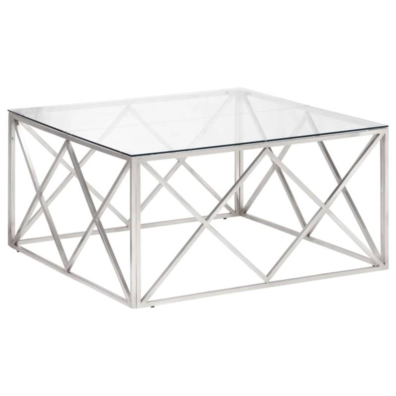vidaXL Couchtisch Silbern Edelstahl und Hartglas Modell 2 von VIDAXL
