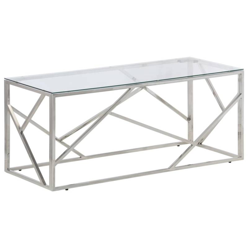 vidaXL Couchtisch Silbern Edelstahl und Hartglas Modell 3 von VIDAXL