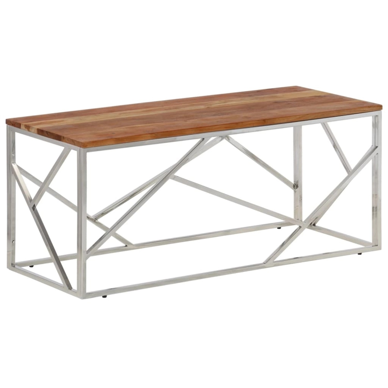 vidaXL Couchtisch Silbern Edelstahl und Massivholz Akazie Modell 6 vidaXL Couchtisch Silbern Edelstahl und Massivholz Akazie Modell 6 von VIDAXL