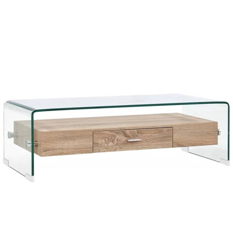 vidaXL Couchtisch Transparent 98×45×31 cm Hartglas 284747 von VIDAXL