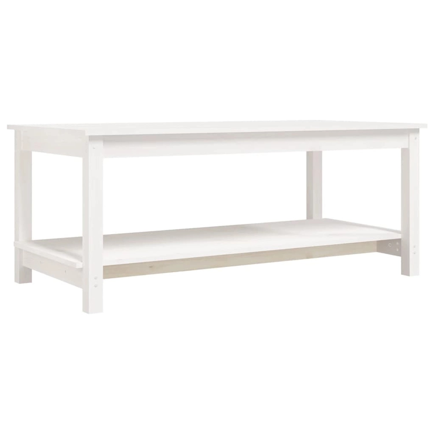 vidaXL Couchtisch Weiß 110x55x45 cm Massivholz Kiefer 822273 vidaXL Couchtisch Weiß 110x55x45 cm Massivholz Kiefer 822273 von VIDAXL