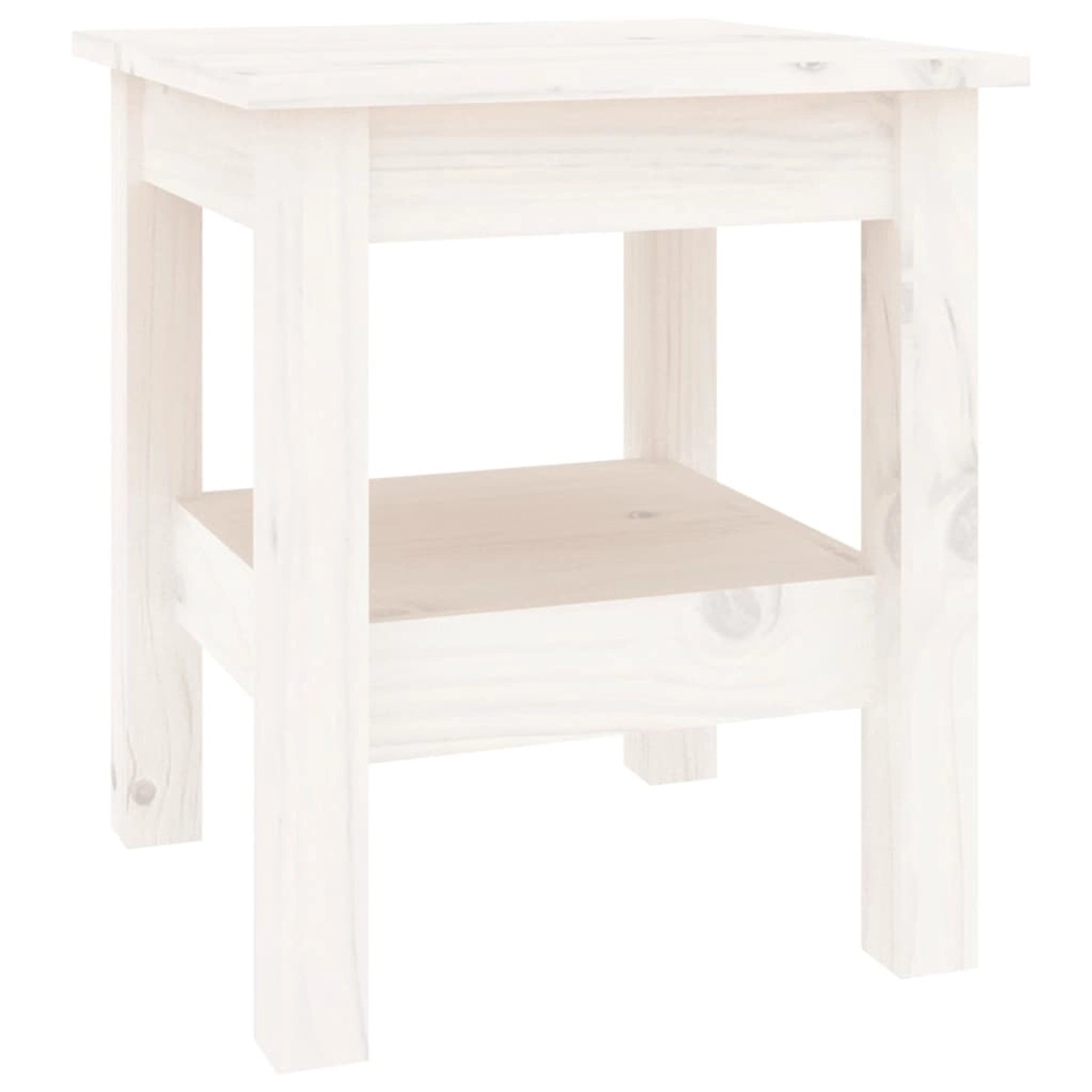 vidaXL Couchtisch Weiß 35x35x40 cm Massivholz Kiefer 814260 von VIDAXL
