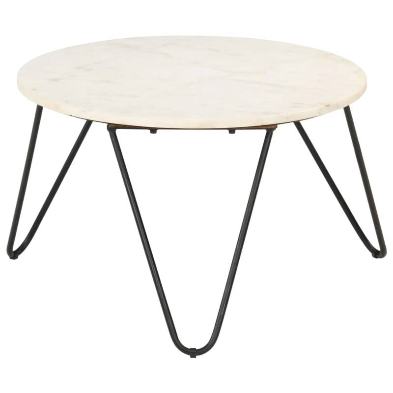 vidaXL Couchtisch Weiß 65x65x42 cm Echtstein in Marmoroptik 286446 von VIDAXL