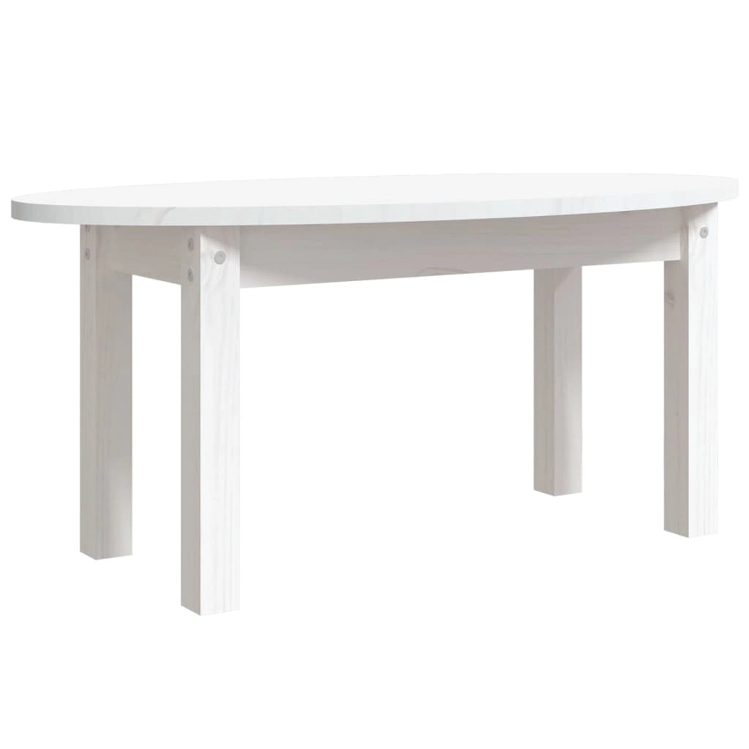 vidaXL Couchtisch Weiß 80x40x35 cm Massivholz Kiefer 822348 von VIDAXL