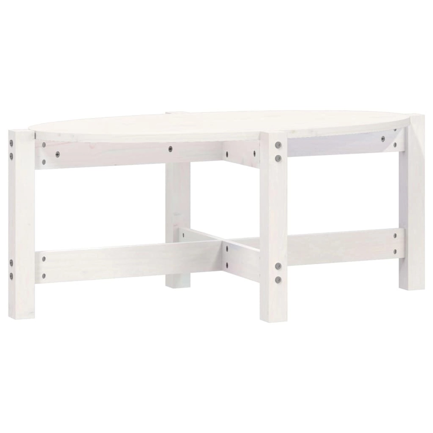 vidaXL Couchtisch Weiß 87x48x35 cm Massivholz Kiefer 822323 von VIDAXL