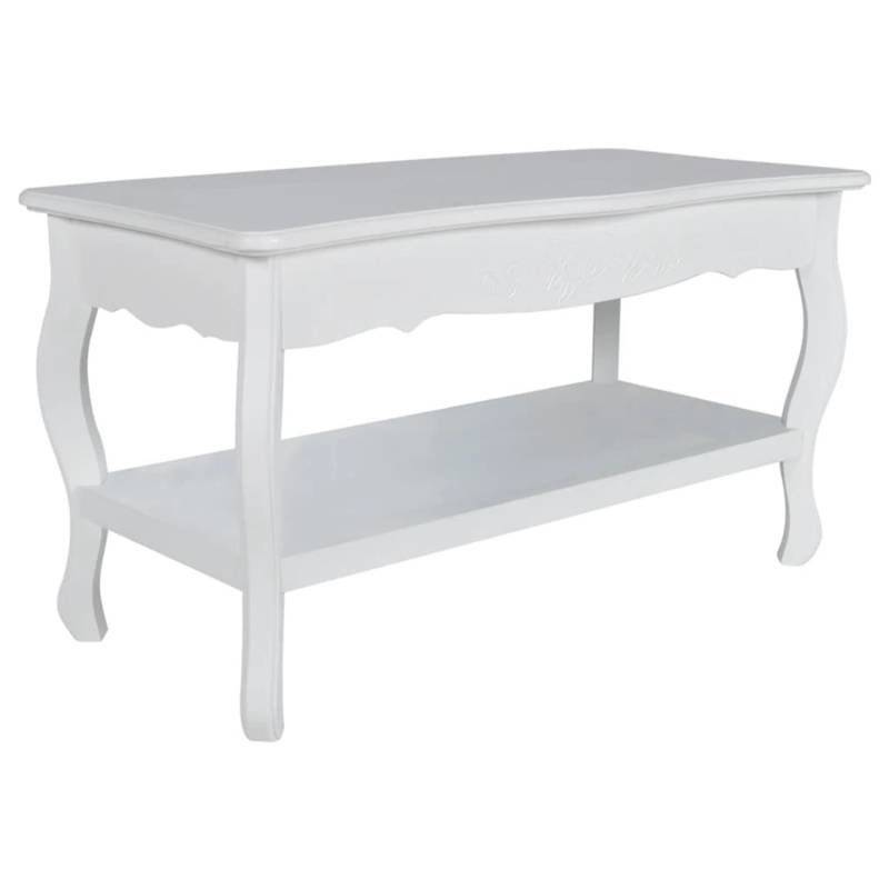 vidaXL Couchtisch mit Ablage MDF Weiß 60629 von VIDAXL