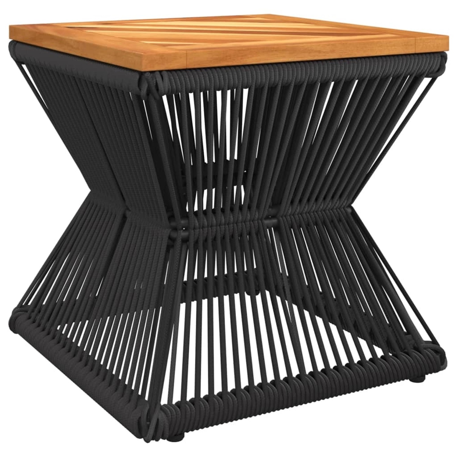 vidaXL Couchtisch mit Drahtgestell Schwarz 38x38x38 cm Akazienholz 365636 von VIDAXL
