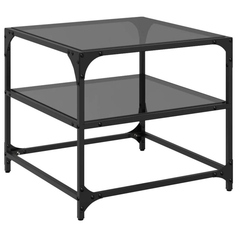 vidaXL Couchtisch mit Glasplatte Schwarz 50x50x45 cm Stahl Modell 1 von VIDAXL