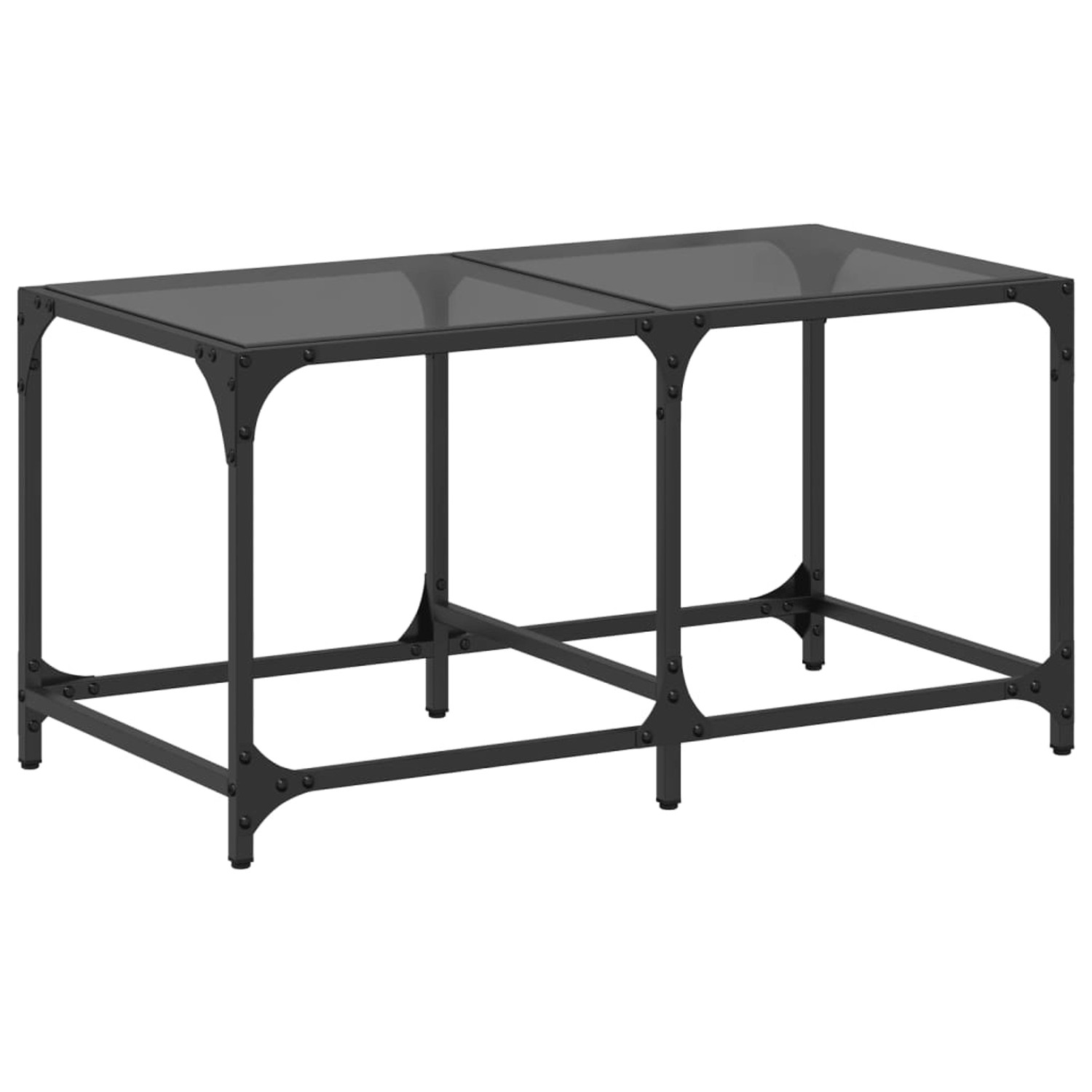 vidaXL Couchtisch mit Glasplatte Schwarz 78,5x40x40 cm Stahl 845975 von VIDAXL