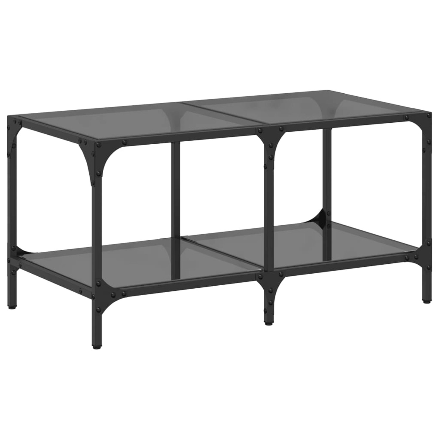 vidaXL Couchtisch mit Glasplatte Schwarz 78,5x40x40 cm Stahl 845977 von VIDAXL