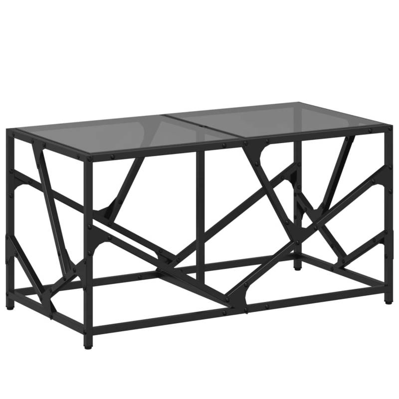 vidaXL Couchtisch mit Glasplatte Schwarz 78,5x40x41 cm Stahl vidaXL Couchtisch mit Glasplatte Schwarz 78,5x40x41 cm Stahl von VIDAXL