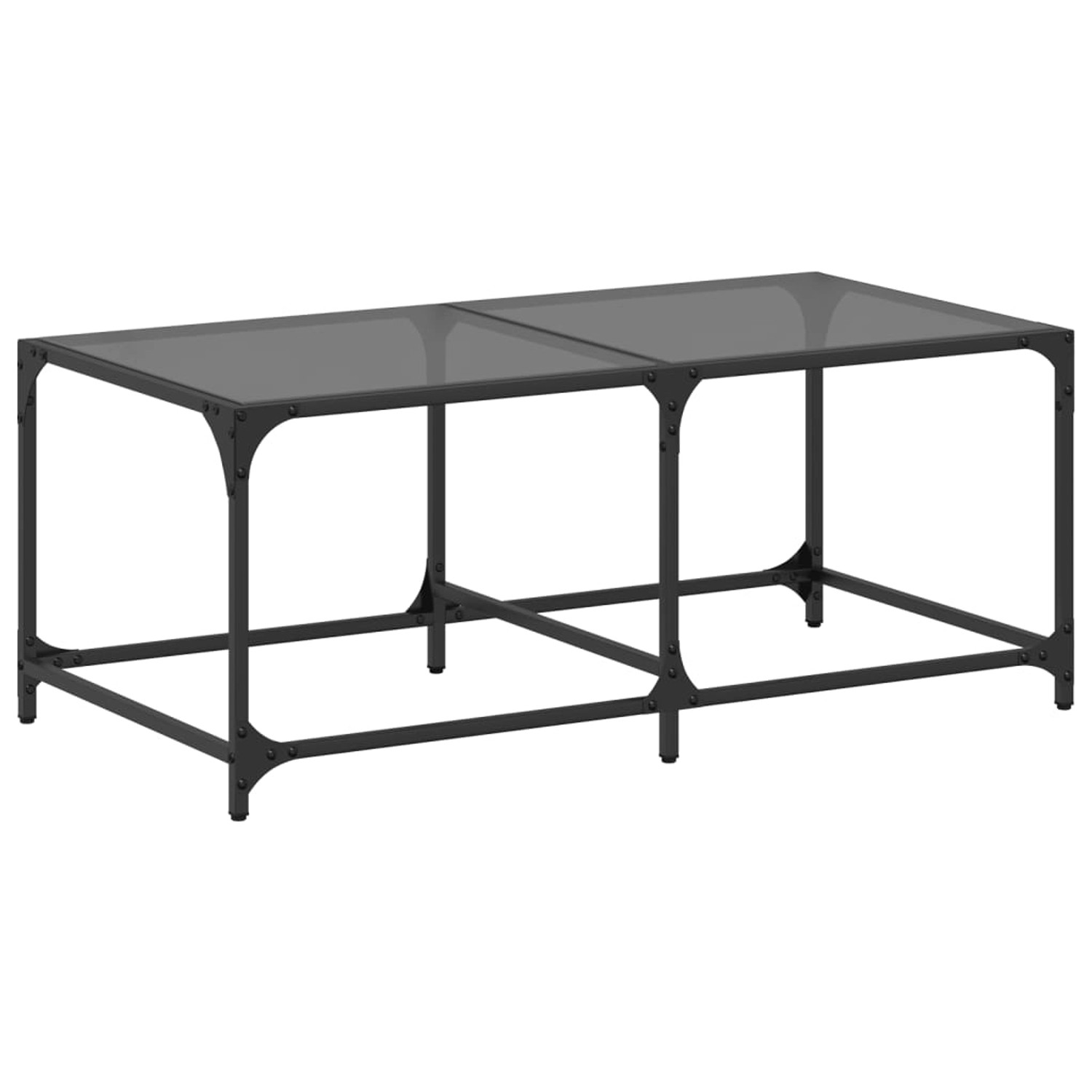 vidaXL Couchtisch mit Glasplatte Schwarz 98,5x50x40 cm Stahl Modell 1 von VIDAXL