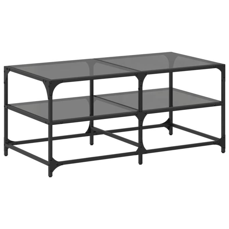 vidaXL Couchtisch mit Glasplatte Schwarz 98,5x50x45 cm Stahl Modell 1 von VIDAXL