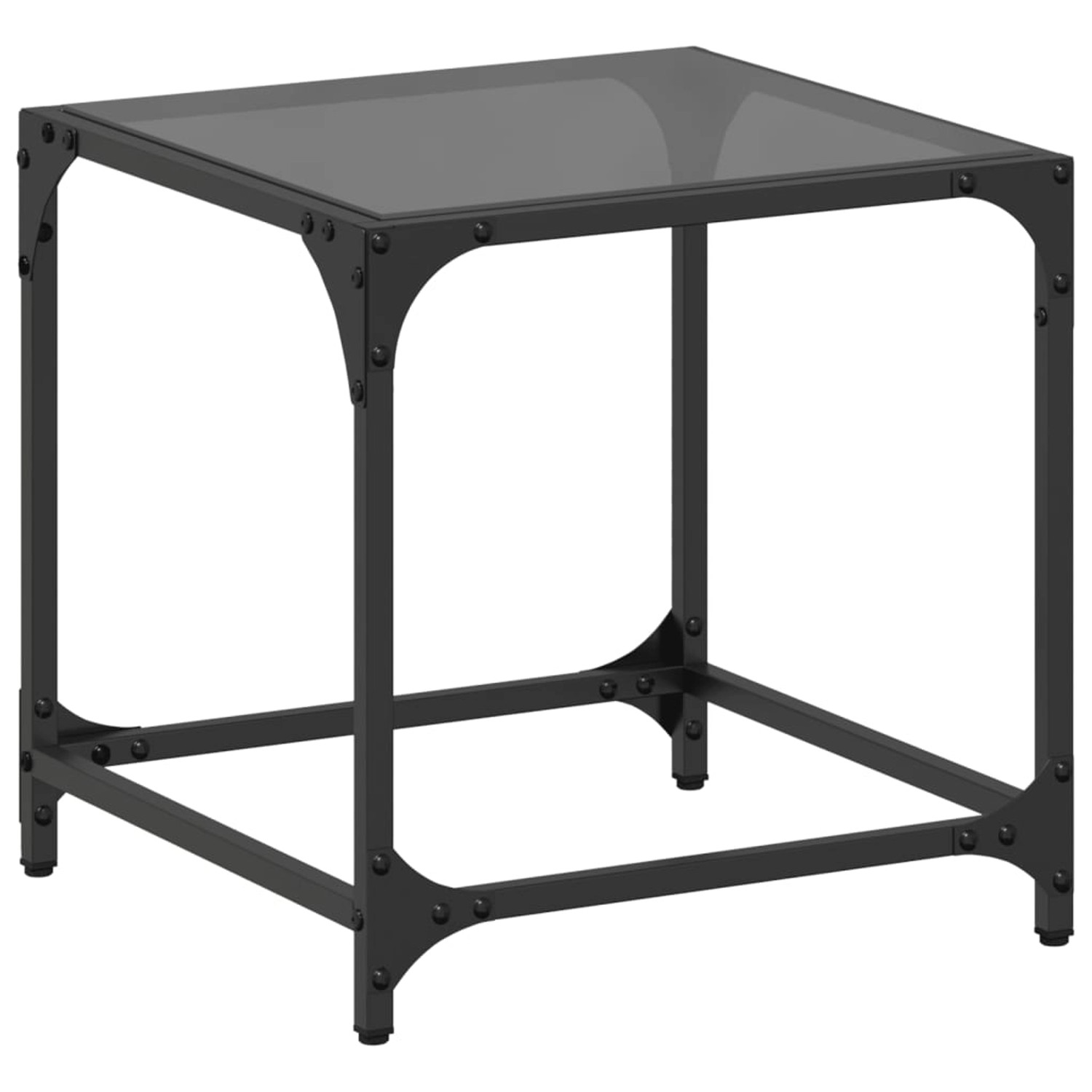 vidaXL Couchtisch mit Glasplatte Schwarz Transparent 40x40x40 cm Stahl Modell 1 von VIDAXL